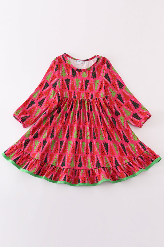 Festive Christmas Tree Dress for Girls