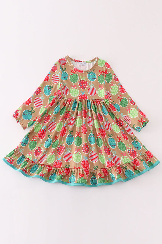 Ornament Delight Christmas Dress for Girls