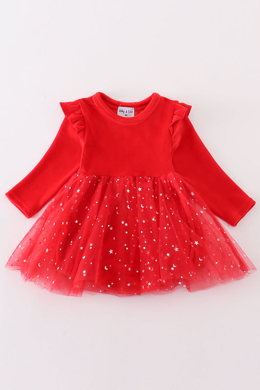 Ruby Red Velvet Tutu Jumpsuit for Baby Girls