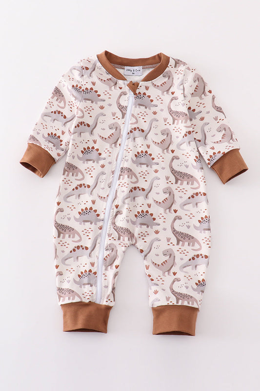 Jurassic Snuggles Baby Boy Zip Romper