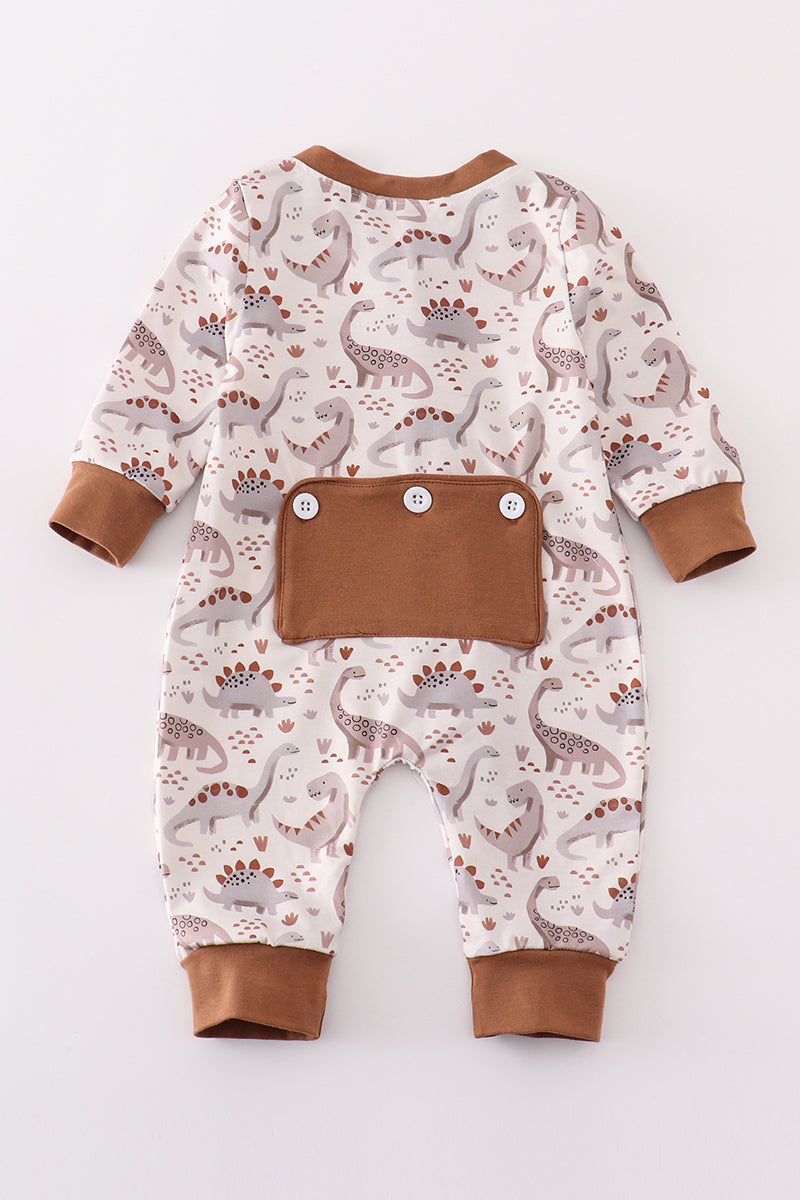 Jurassic Snuggles Baby Boy Zip Romper