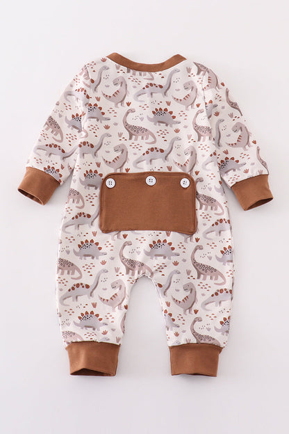 Jurassic Snuggles Baby Boy Zip Romper