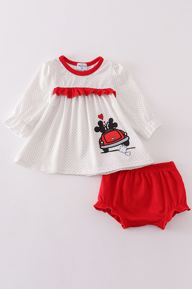 “Mouse Love” Baby Girl Top & Bloomer Set