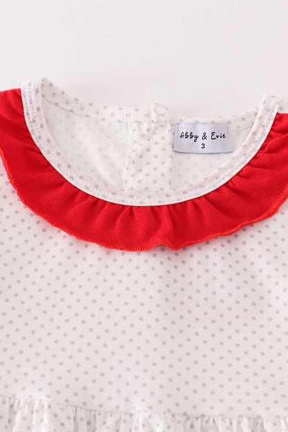 Mouse Love White Dress with Red Accents for Girls