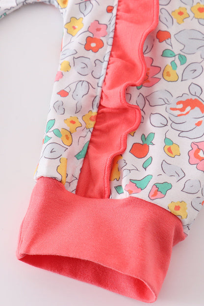 Floret Ruffle Front Sleeper for Baby Girl