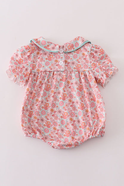 Adorable Baby Girl Floral Romper with Peter Pan Collar – Sweet & Stylish Outfit