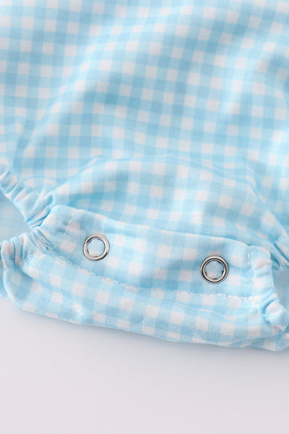 Classic Gingham Baby Boy Polo Romper