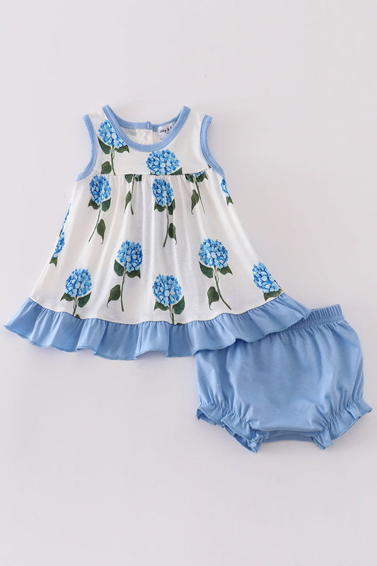 Hydrangea Print Baby Girl Tunic and Bloomers Set – Sweet Summer Style