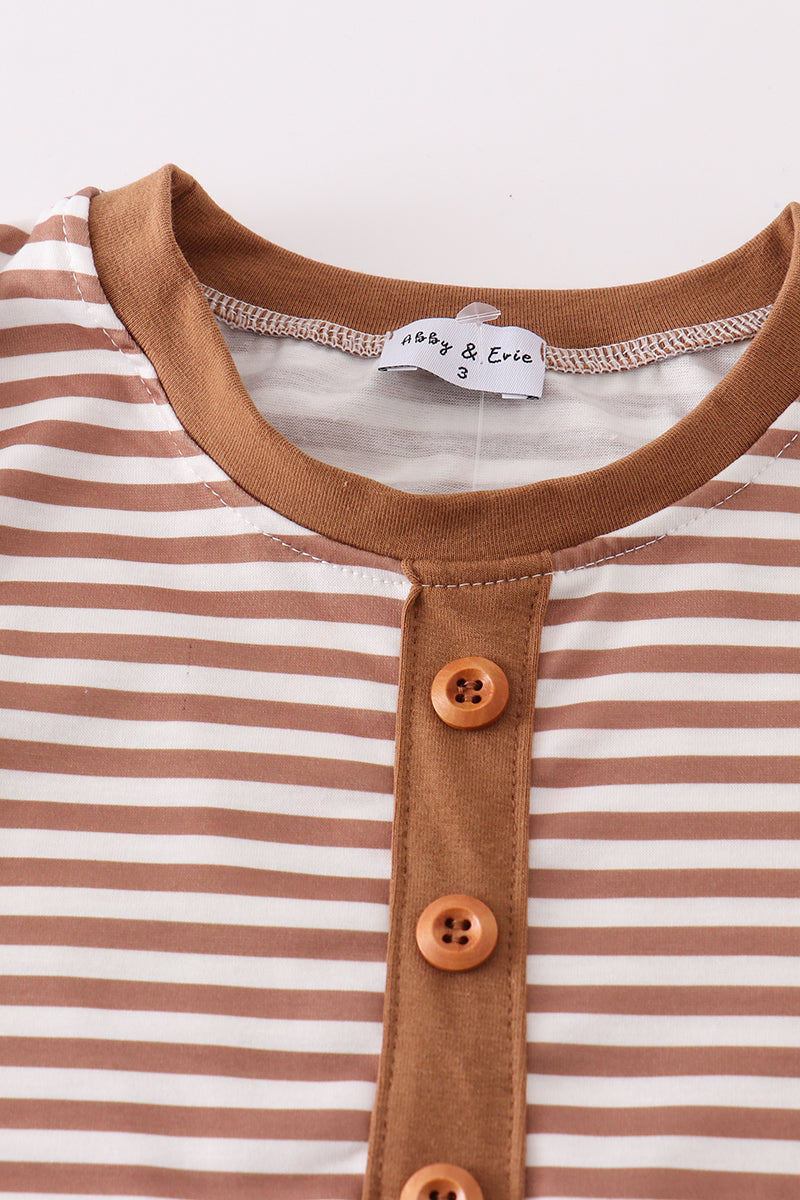 Classic Striped Baby Boy Shortall with Pocket Detail – Perfect Summer Outfit