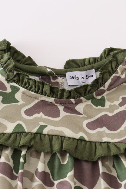 Trendy Baby Girl Camo Bubble with Ruffles – Stylish & Functional Outdoor Wear