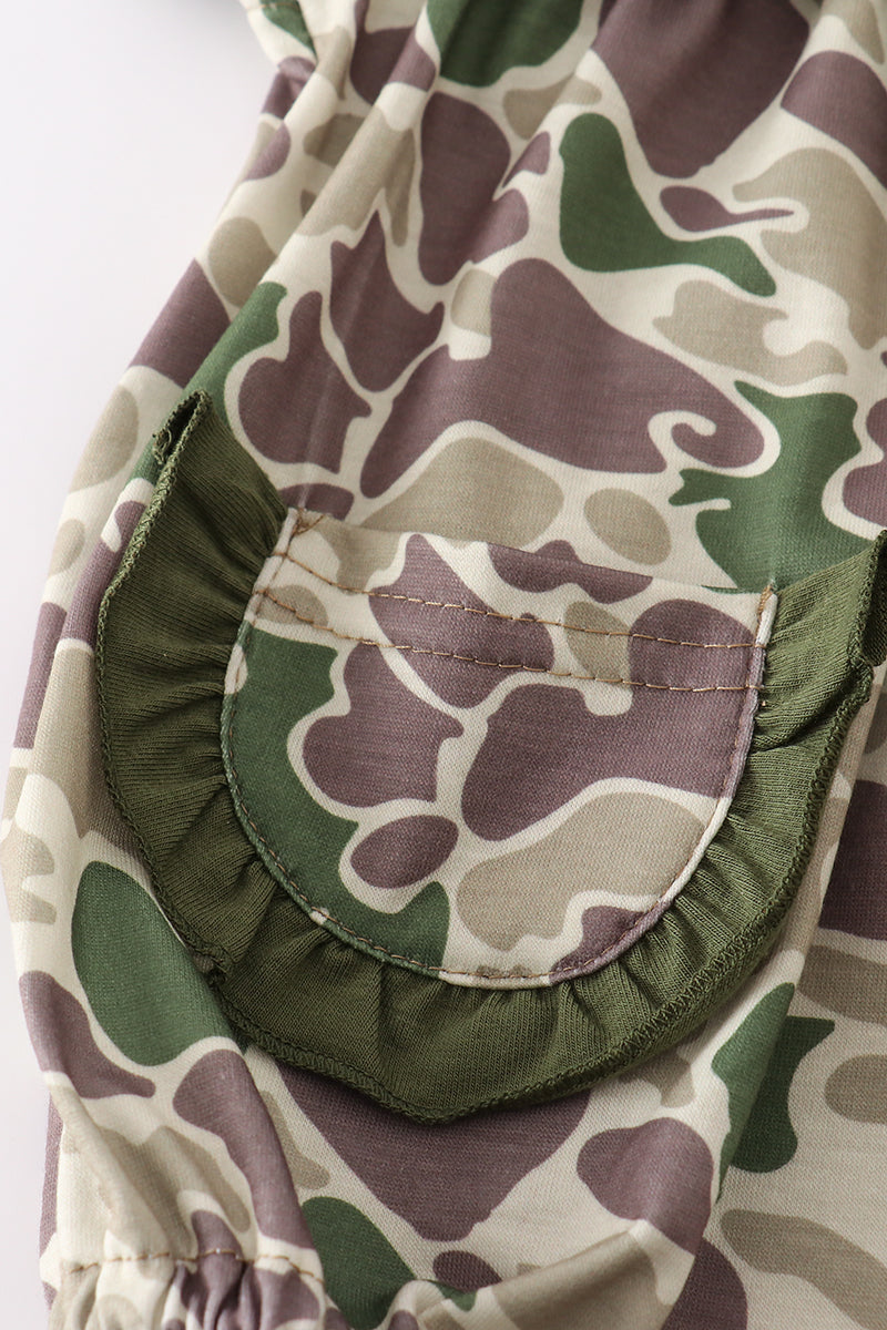 Trendy Baby Girl Camo Bubble with Ruffles – Stylish & Functional Outdoor Wear