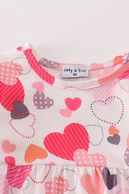 Heart Flutter Valentine Bubble Romper for Baby Girl