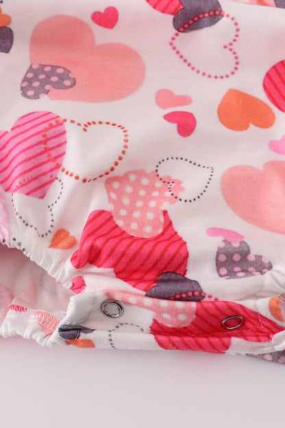 Heart Flutter Valentine Bubble Romper for Baby Girl