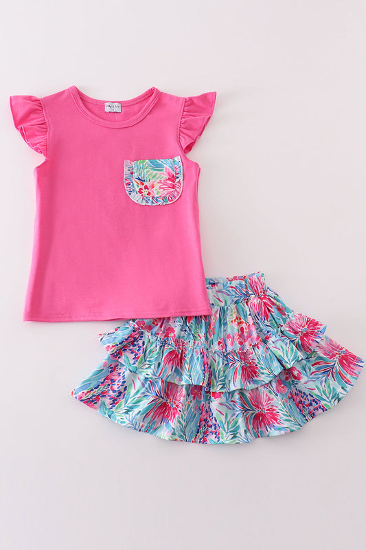 Pink Paradise Girls’ Ruffle Skirt Set