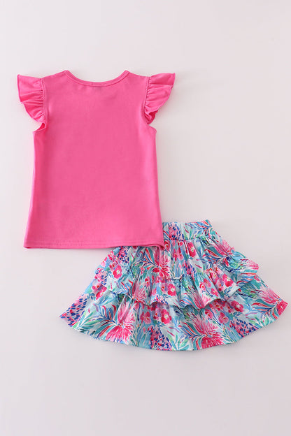 Pink Paradise Girls’ Ruffle Skirt Set