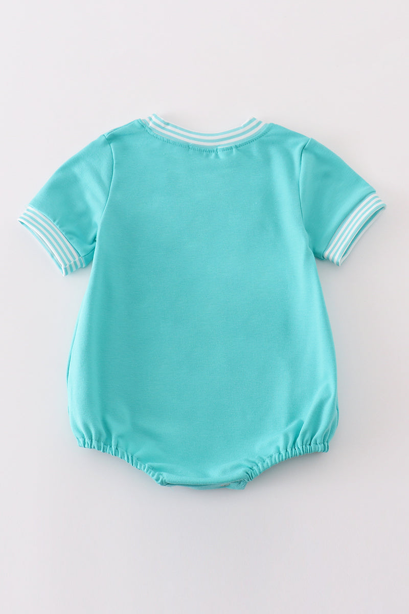 Coastal Blue Pocket Romper for Baby Boy