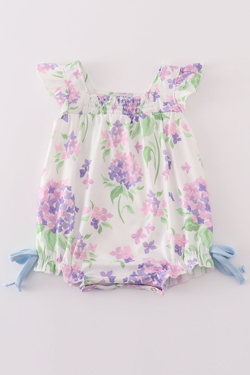 Lavender Blooms Baby Girl Romper