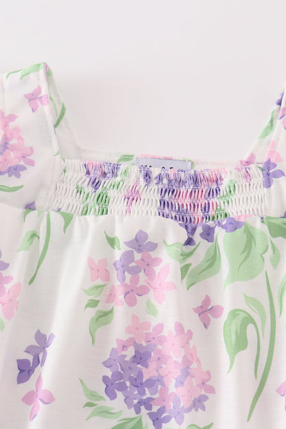 Lavender Blooms Baby Girl Romper