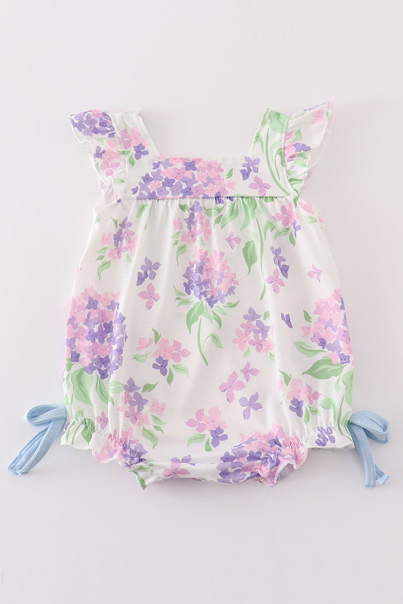 Lavender Blooms Baby Girl Romper