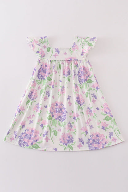 Lavender Bliss Girls’ Flutter Sleeve Dress