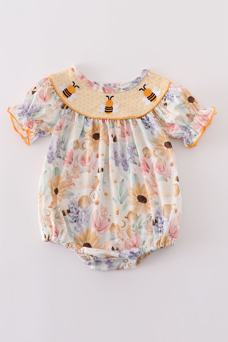 Busy Bee Blooms Baby Girl Romper