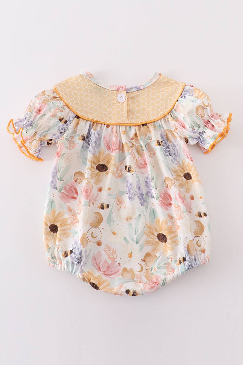 Busy Bee Blooms Baby Girl Romper