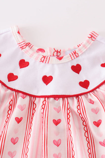 Sweetheart Baby Girl Outfit - Red & White Heart Dress with Bloomers