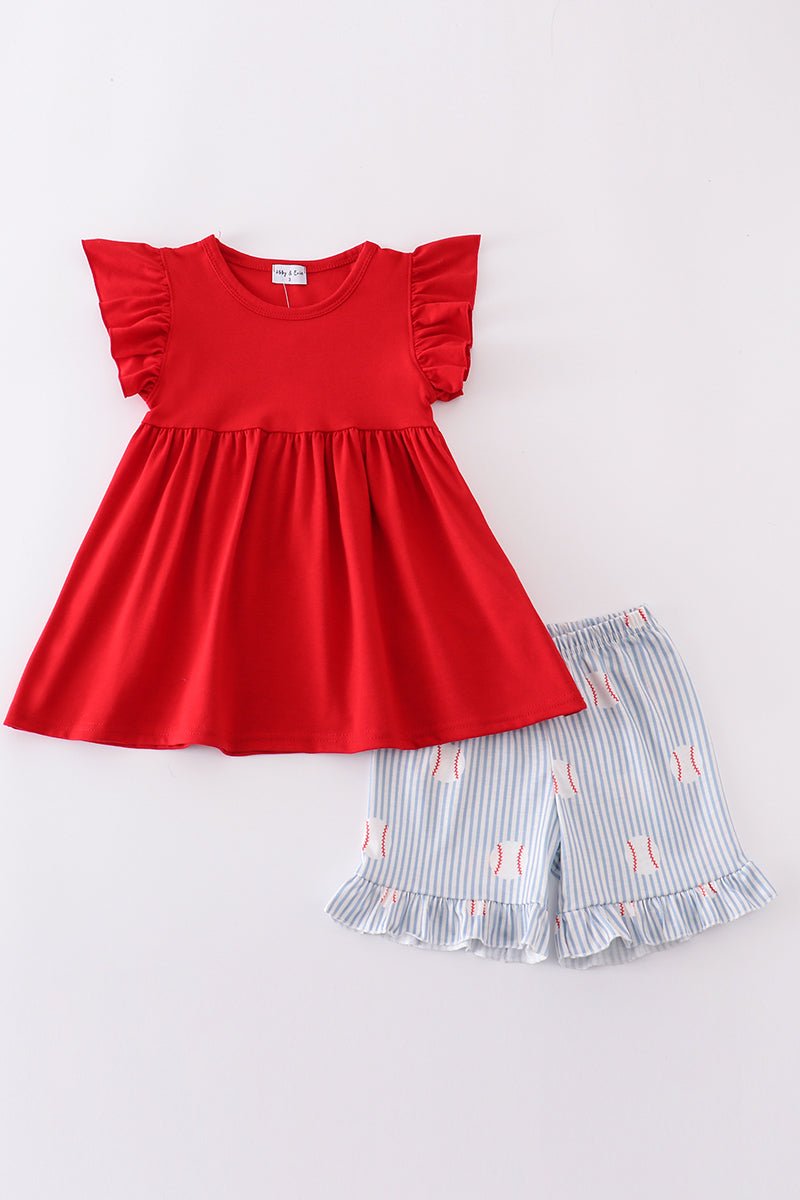 All - Star Baseball Ruffle Set – Sporty & Cute for Girls ⚾❤️ - Blue Marc