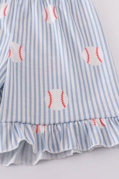 All - Star Baseball Ruffle Set – Sporty & Cute for Girls ⚾❤️ - Blue Marc