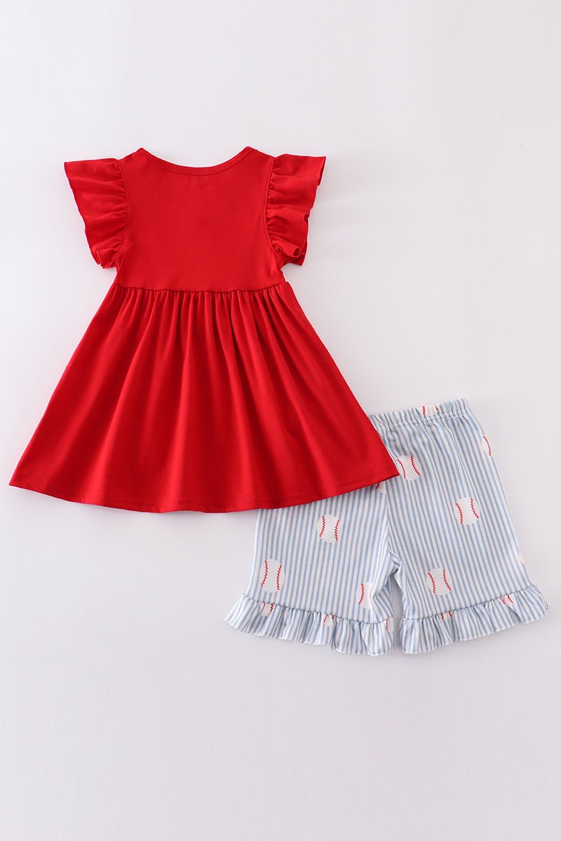 All - Star Baseball Ruffle Set – Sporty & Cute for Girls ⚾❤️ - Blue Marc