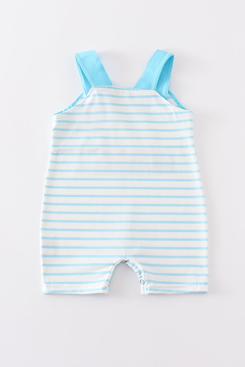 🚂 Baby Boy Train JonJon – Blue Striped Animal Train Outfit with Balloon Detail - Blue Marc