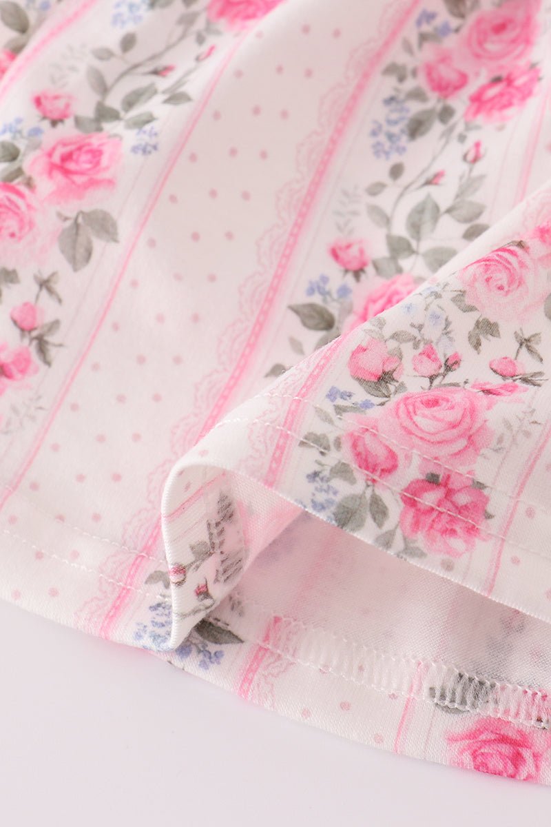Baby Girl Pink Rose Ruffle Top & Bloomer Set - Blue Marc
