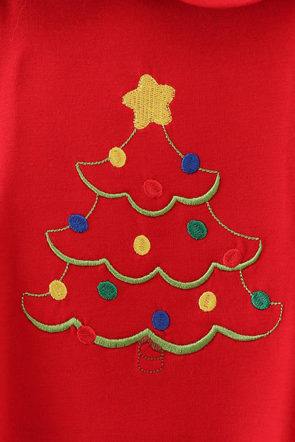 Baby Girl Red Plaid Christmas Tree Romper - Blue Marc