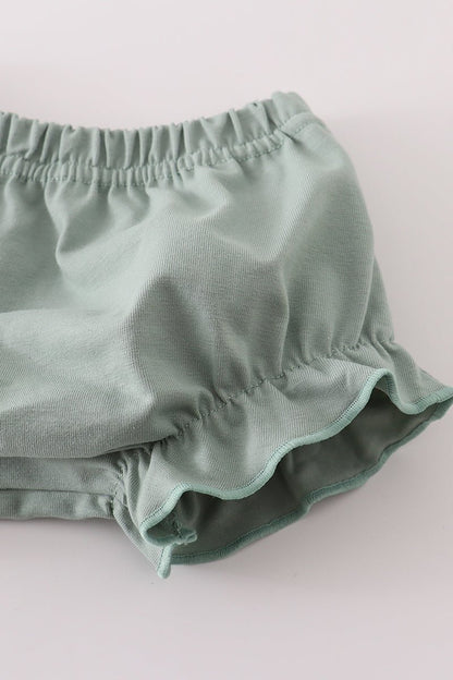 Baby Girl Ruffle Top & Bloomers Set – Sage Floral Charm - Blue Marc