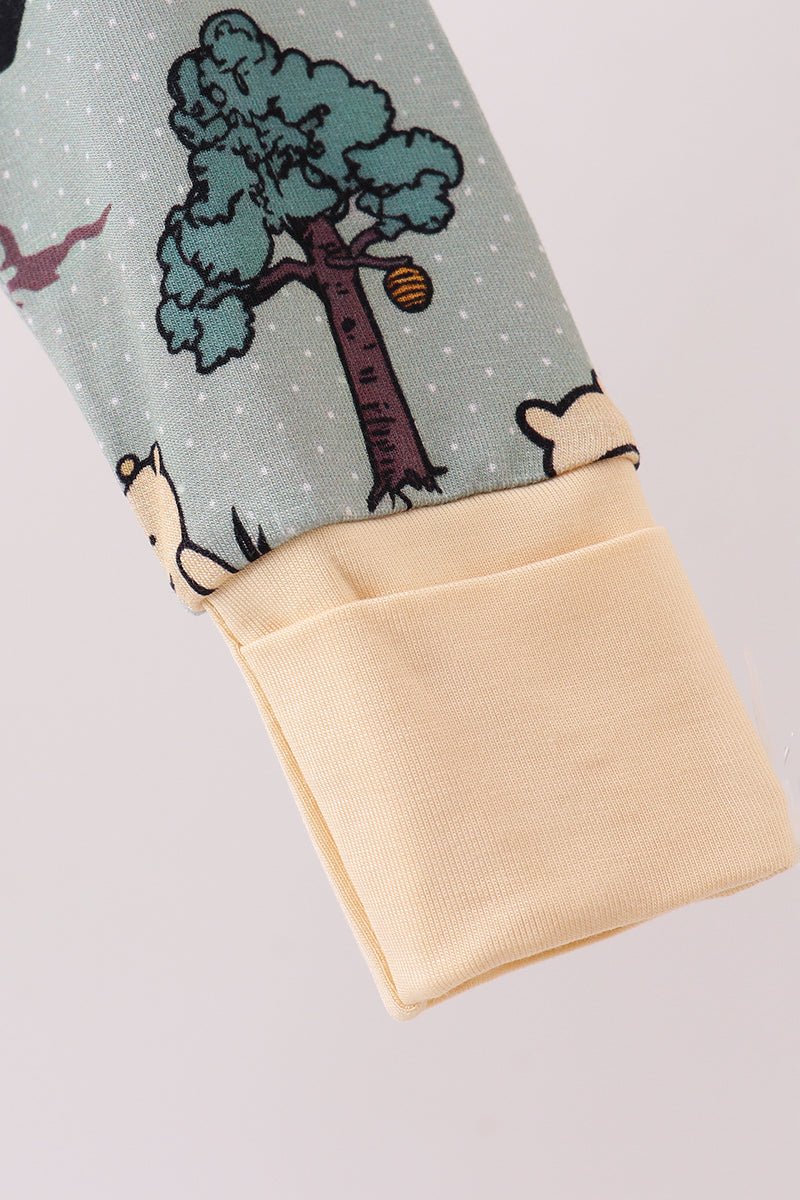 Baby Gown & Hat Set – Forest Adventure Print - Blue Marc