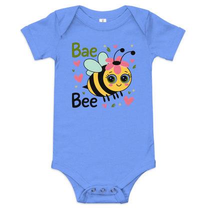 🐝💛 Bae Bee Baby Bodysuit – Cute & Punny One - Piece for Baby Girls - Blue Marc