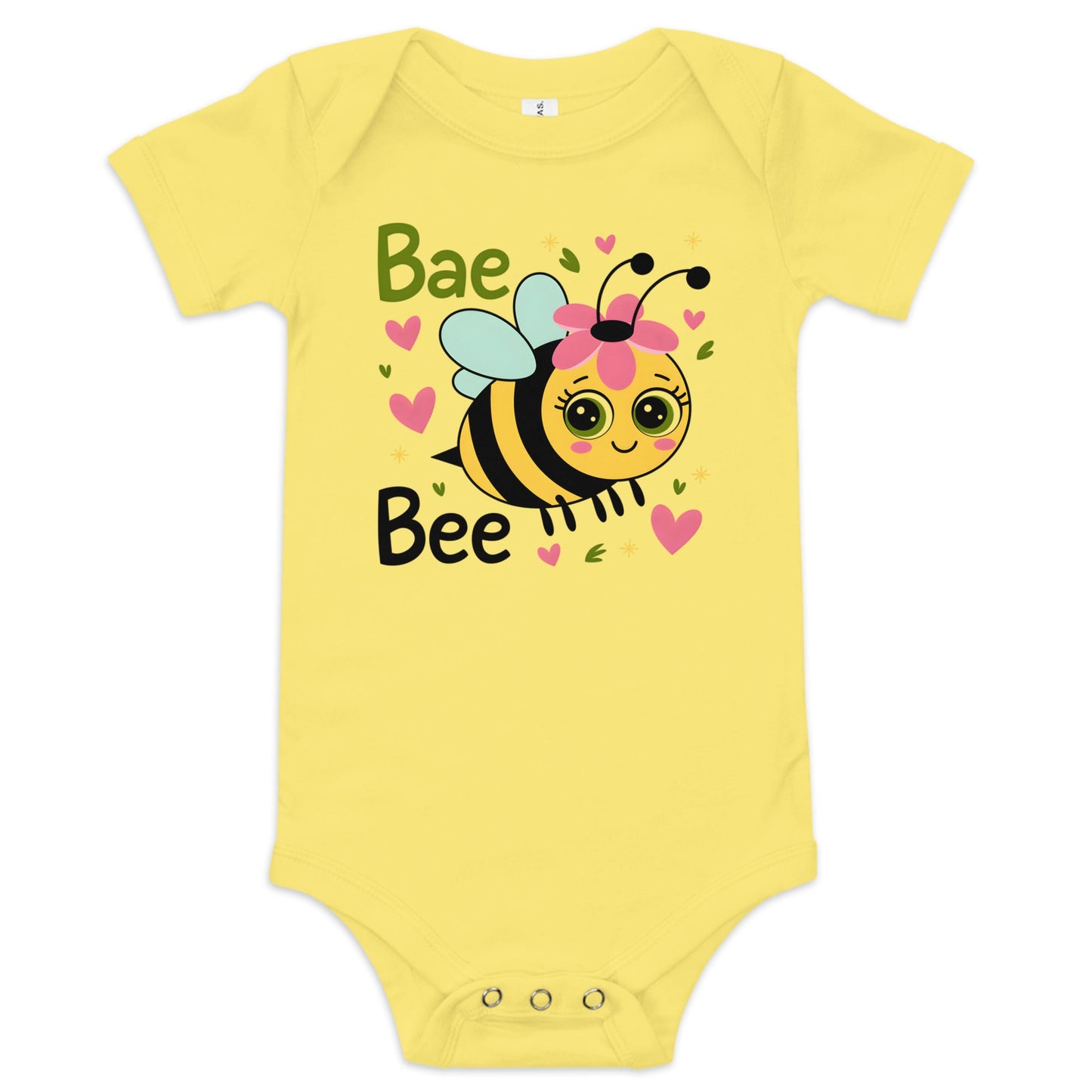 🐝💛 Bae Bee Baby Bodysuit – Cute & Punny One - Piece for Baby Girls - Blue Marc