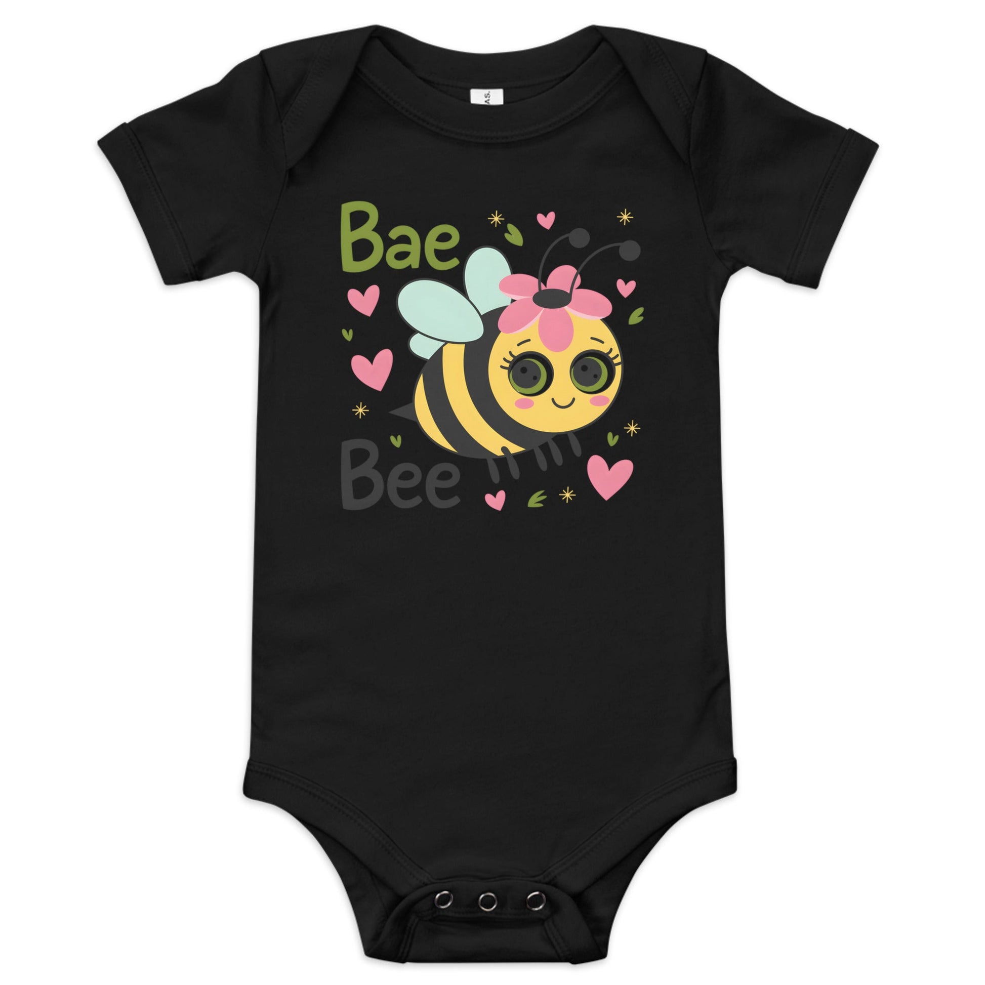 🐝💛 Bae Bee Baby Bodysuit – Cute & Punny One - Piece for Baby Girls - Blue Marc