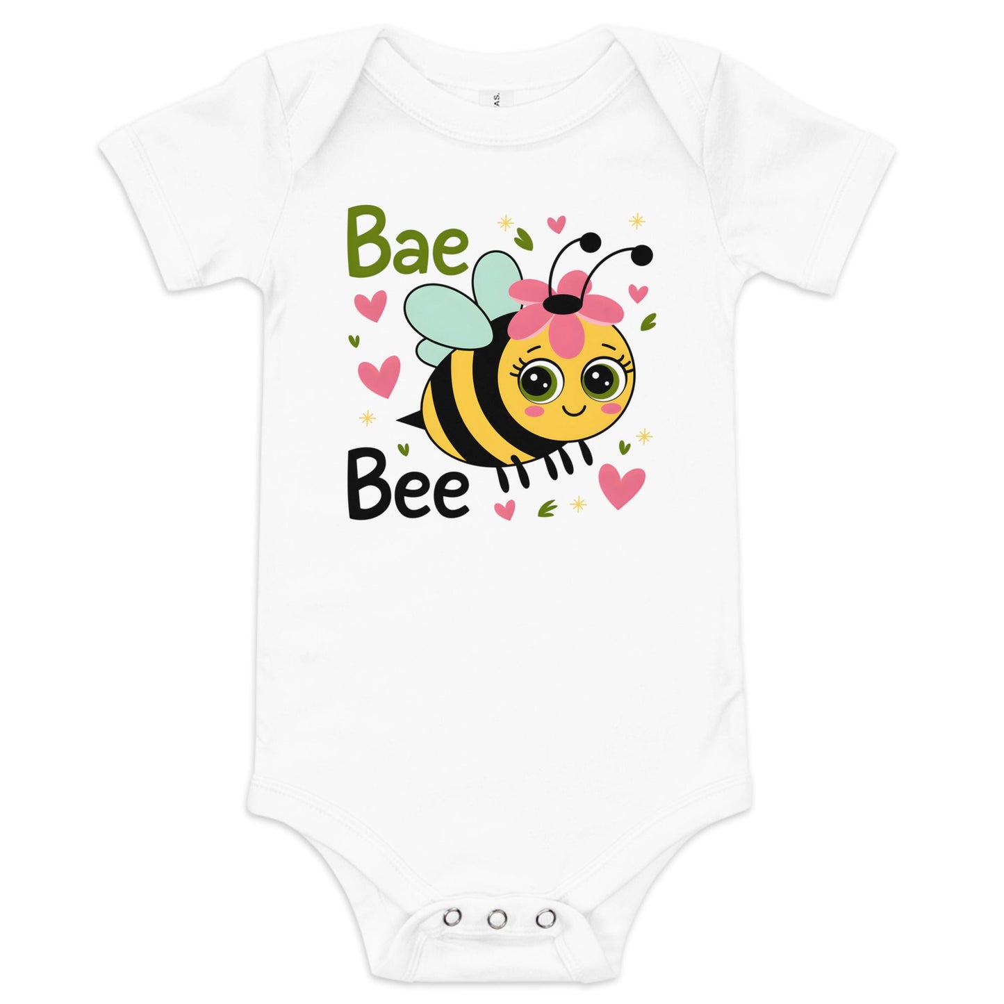 🐝💛 Bae Bee Baby Bodysuit – Cute & Punny One - Piece for Baby Girls - Blue Marc