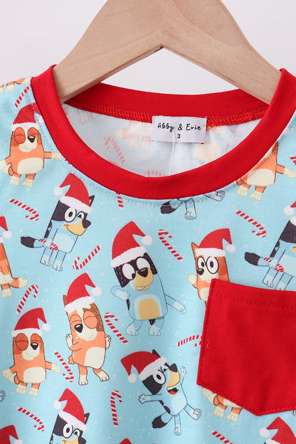 Bluey Boys Christmas Pajama Set – Festive 2 - Piece Loungewear - Blue Marc