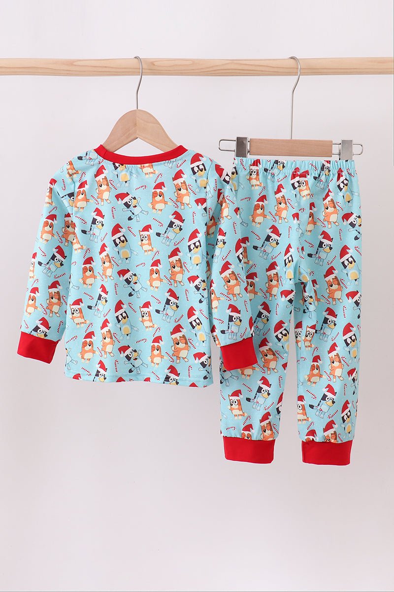 Bluey Boys Christmas Pajama Set – Festive 2 - Piece Loungewear - Blue Marc