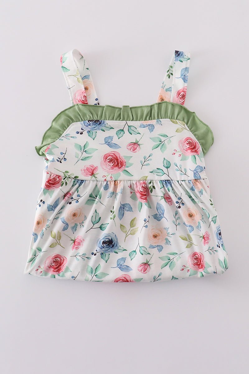 Botanic Breeze Sundress – Sleeveless Summer Dress for Girls 🌿 - Blue Marc