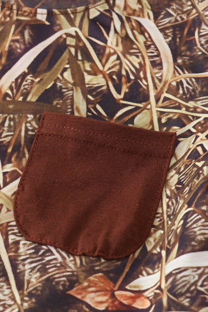 Boys Camo T-Shirt & Brown Pants Set - Blue Marc
