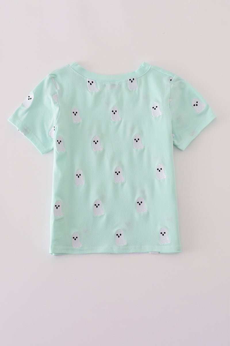 Boys Halloween Ghost Tee - Blue Marc
