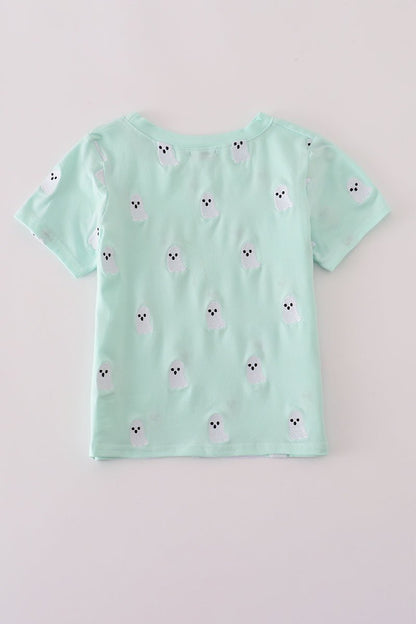 Boys Halloween Ghost Tee - Blue Marc