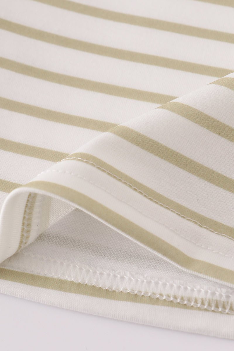 Boys Long Sleeve Stripe Tee with Mint Pocket Accent - Blue Marc