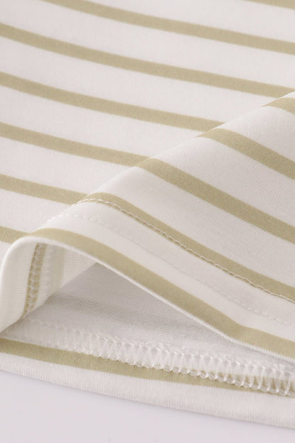 Boys Long Sleeve Stripe Tee with Mint Pocket Accent - Blue Marc