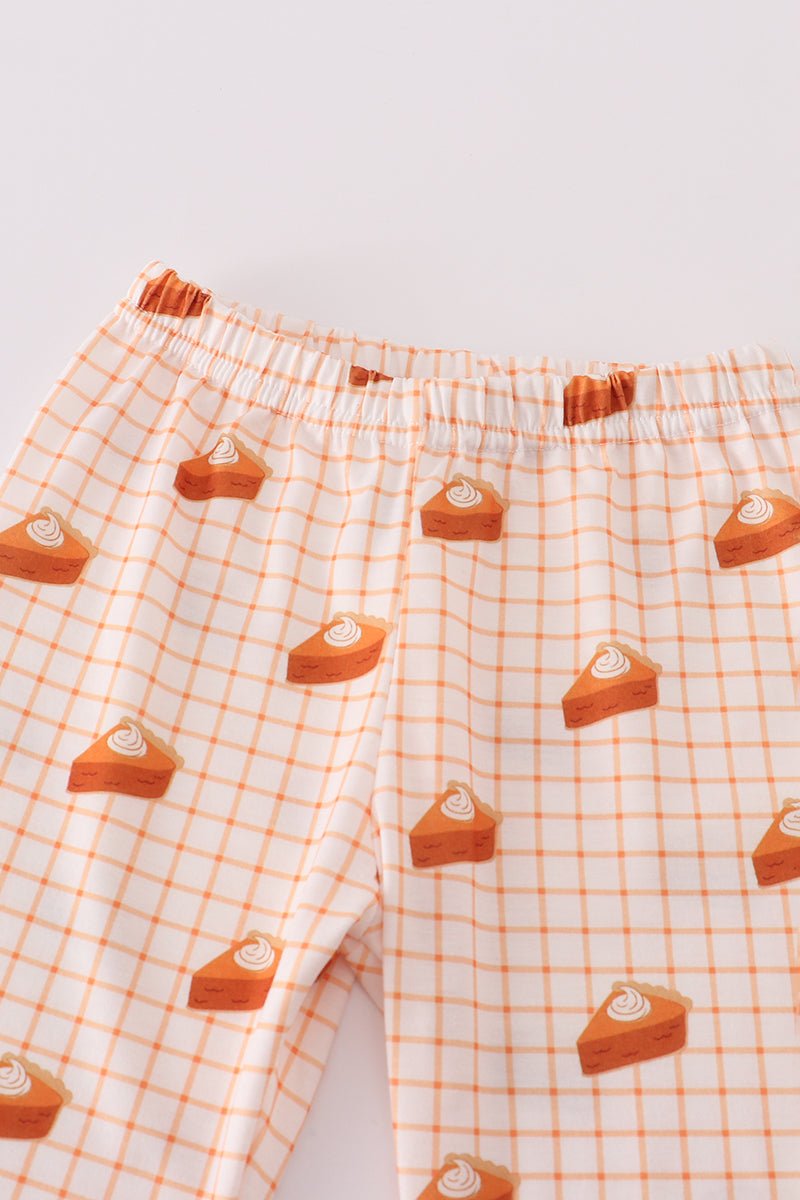 Boys Thanksgiving Pajama Set – Pumpkin Pie Print - Blue Marc