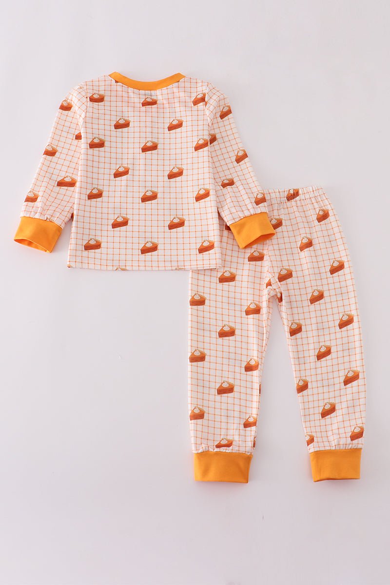 Boys Thanksgiving Pajama Set – Pumpkin Pie Print - Blue Marc