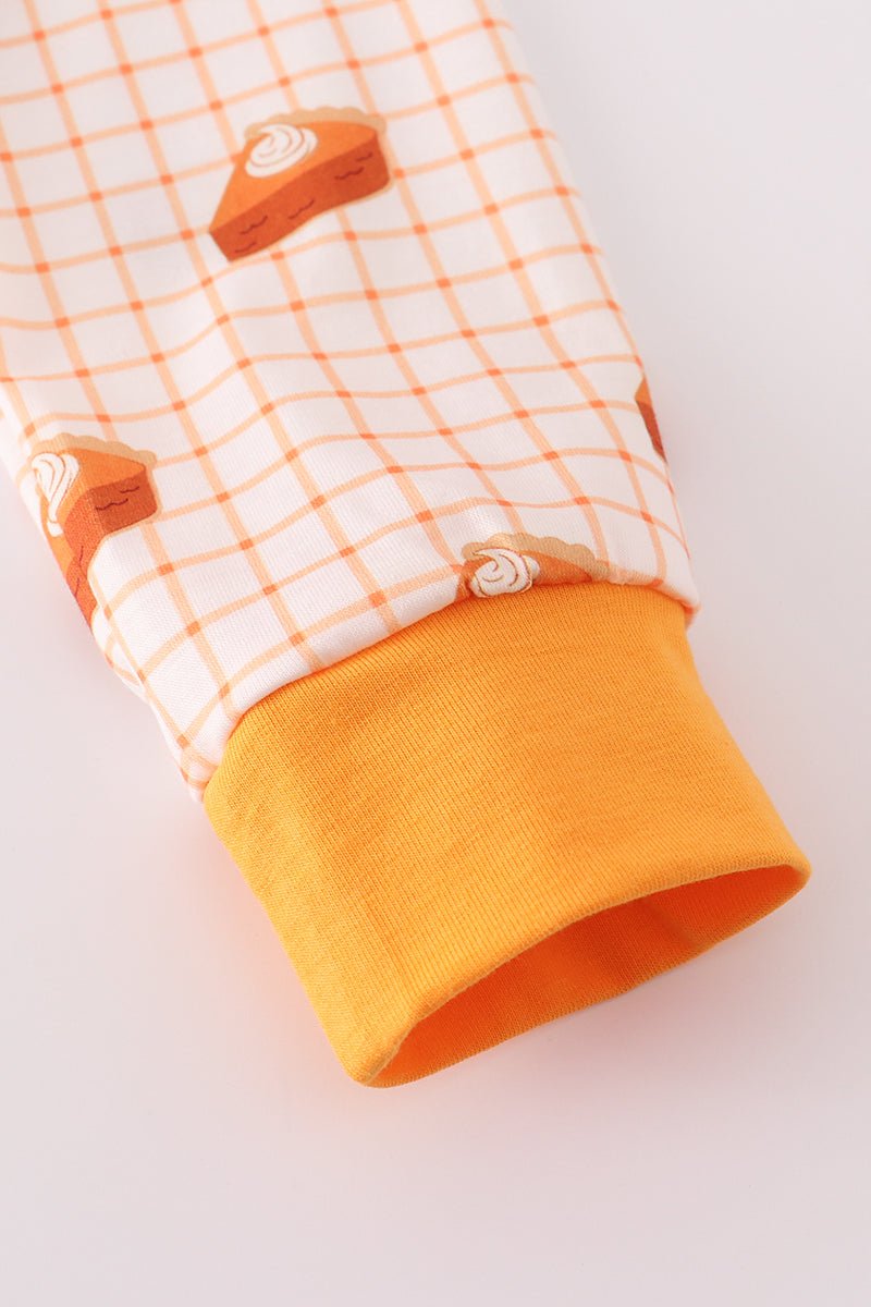 Boys Thanksgiving Pajama Set – Pumpkin Pie Print - Blue Marc